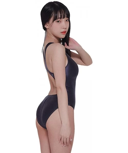 One-Pieces Sexy Leotards Women Japanese Swimwear High Cut One Piece Suit Female Bather Bathing Summer Suit Swim - Gray - CY18...