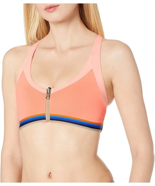 Tops Women's Sunset Bash Reversible Sporty Bikini Top - Bright Orange - CN12MZ3CBKX