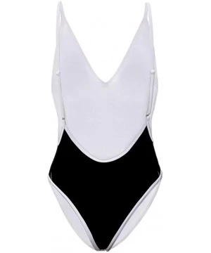 Rash Guards Women's Ladies Swimsuits Deep V One Piece Bathing Suits Bikini Beach Swimwear Bathing Suit - Multi - CI18QMRA9AY