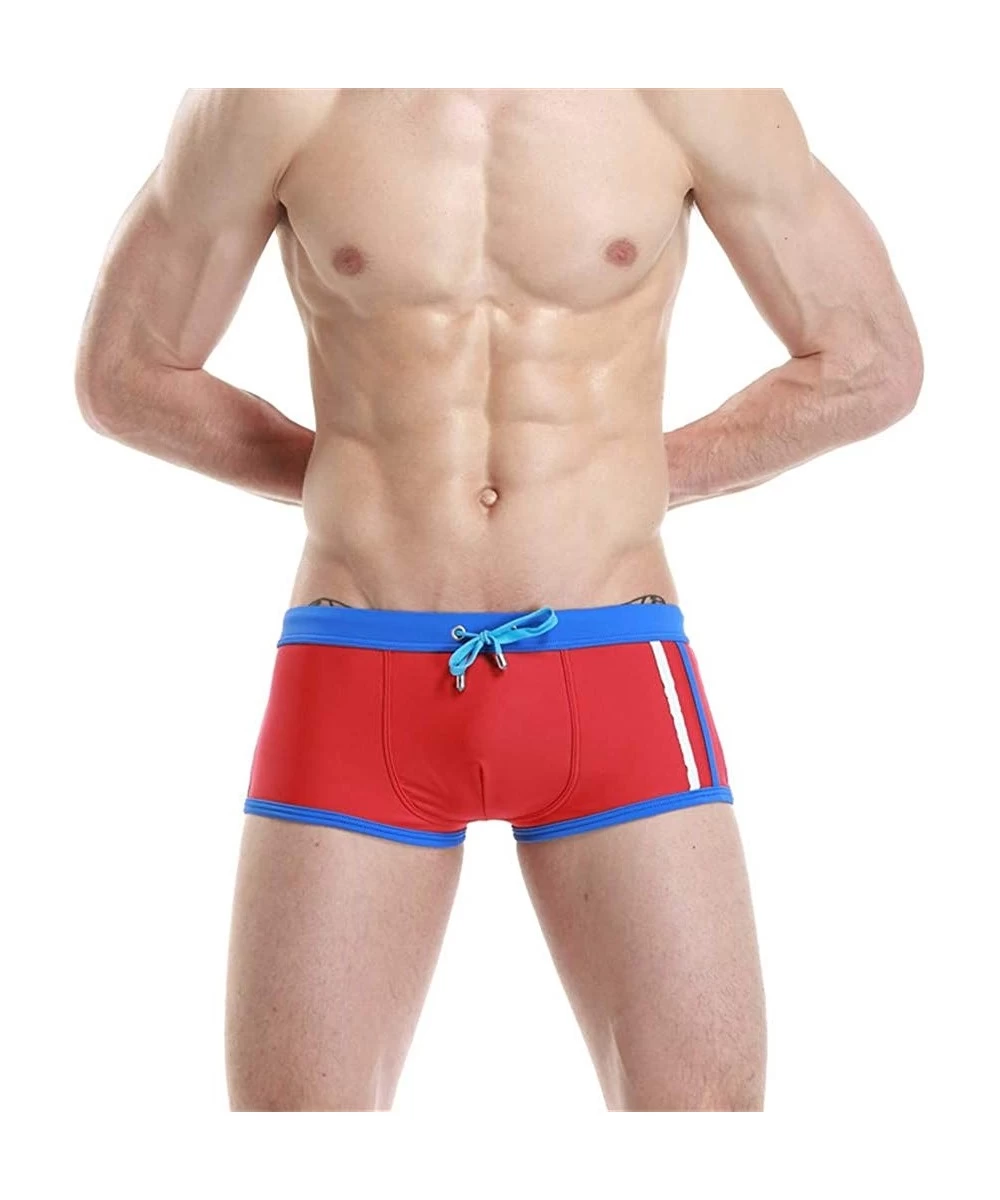 Briefs 2019 New!Men's Swimwear Traditional Cut Brand Stripe Sexy Breathable Bulge Briefs Swimming Bikini Shorts Trunks - Red ...