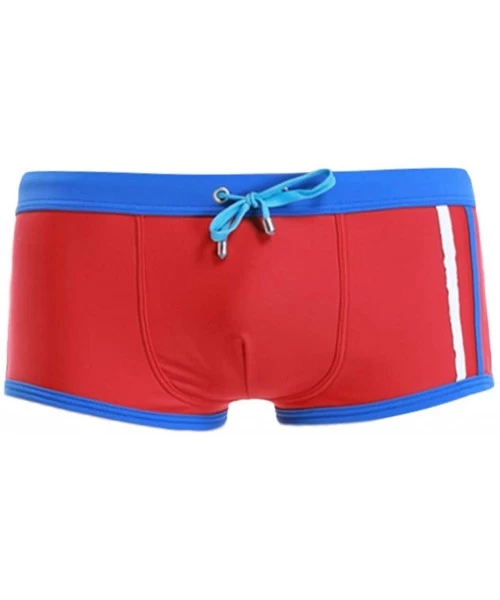 Briefs 2019 New!Men's Swimwear Traditional Cut Brand Stripe Sexy Breathable Bulge Briefs Swimming Bikini Shorts Trunks - Red ...