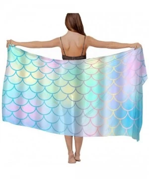 Cover-Ups Women Fahion Swimsuit Bikini Cover Up Sarong- Party Wedding Shawl Wrap - Colourful Fish Scale Magic Mermaid Tail - ...