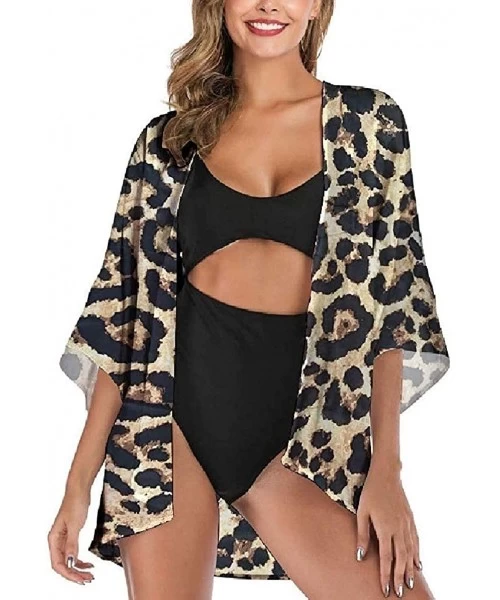 Cover-Ups Womens Loose Cardigan Casual Up Beach Chiffon Kimono Cover - 5 - C6190T34A89