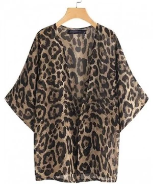 Cover-Ups Womens Loose Cardigan Casual Up Beach Chiffon Kimono Cover - 5 - C6190T34A89