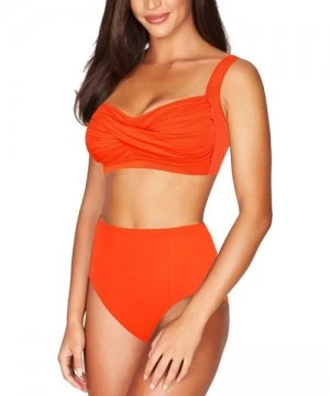 Sets Women's Push Up 2 Piece Bikini High Waisted Swimsuit Bathing Suit - Orange - CZ1905Z7QUX