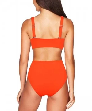 Sets Women's Push Up 2 Piece Bikini High Waisted Swimsuit Bathing Suit - Orange - CZ1905Z7QUX