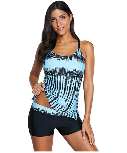 One-Pieces Women Two Piece Swimsuit Halter Floral Printed Tankini Sets Swimsuits Bathing Suits Sports Swimwear and Boardshort...