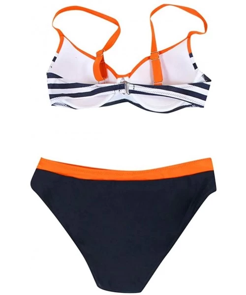 Racing New Swimsuit!! Womens Padded Push-up Bra Bikini Set Swimsuit Bathing Suit Swimwear Beachwear - Orange - CG1906U88RU