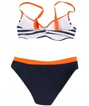 Racing New Swimsuit!! Womens Padded Push-up Bra Bikini Set Swimsuit Bathing Suit Swimwear Beachwear - Orange - CG1906U88RU