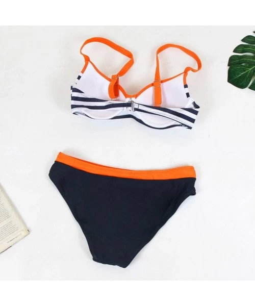 Racing New Swimsuit!! Womens Padded Push-up Bra Bikini Set Swimsuit Bathing Suit Swimwear Beachwear - Orange - CG1906U88RU