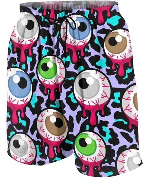 Board Shorts Men's Swim Trunks Creepy- Psychedelic Eyes Printed Beach Board Shorts with Pockets Cool Novelty Bathing Suits fo...