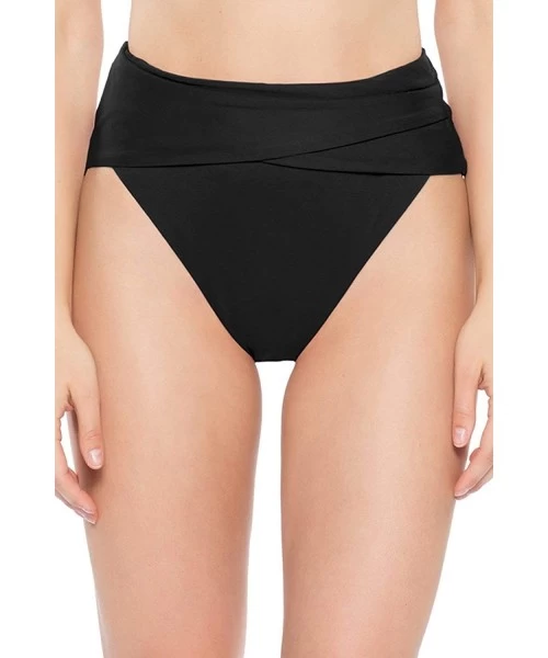 Bottoms Women's Color Code High Waist Bikini Bottom - Black - CN18HI3MOZY