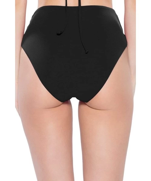 Bottoms Women's Color Code High Waist Bikini Bottom - Black - CN18HI3MOZY