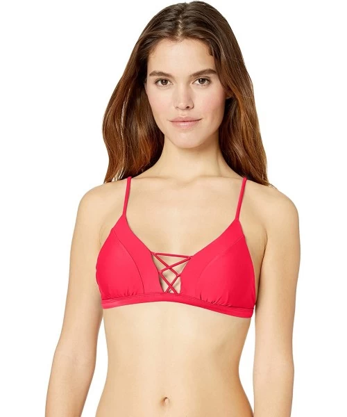 Tops Women's Smoothies Phoebe Solid Fixed Triangle Bikini Top Swimsuit - Diva - CV18D020ZT9