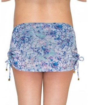 Tankinis Maternity Swim Skirt with Shorts - Navy - Rainbow Roses Mesh W/Navy Brief and Drawstrings - CG18SXEXU7E