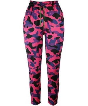 Cover-Ups Women Summer Modal Camouflage Sports Fitness Yoga Leisure Cargo Pants - B-hot Pink - CI18S9CX55D