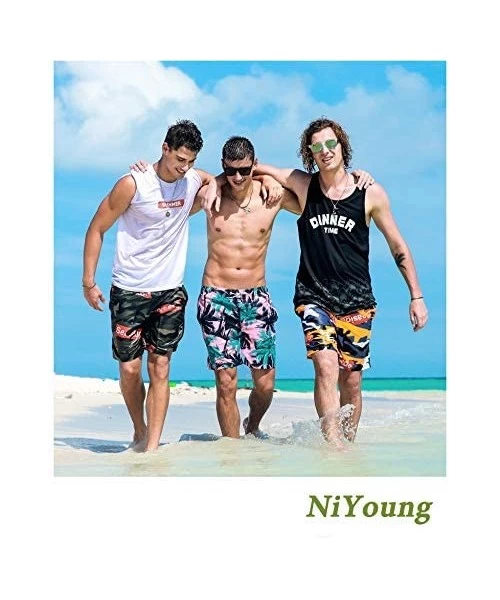 Board Shorts Relaxed Swim Trunks Big & Tall Board Shorts for Boys Mens- Quick Dry Sportwear - Black Gray White Ombre Gradient...