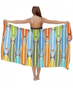 Cover-Ups Women Girl Fashion Chiffon Scarf Bikini Cover Up Summer Beach Sarong Wrap - Rainbow Surfboards - C219C47S3RT