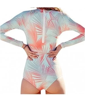 Rash Guards Women Printed Long Sleeve UV Protection Rash Guard Swimwear 1980 XXL - CQ17YWDAH4G