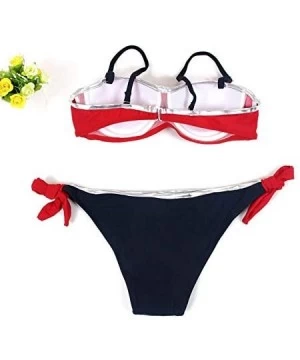 Tankinis Swimsuits for Womens- Womens Padded Push-up Bra Bikini Set Swimsuit Bathing Suit Swimwear Beachwear - Red - CZ18MH5NR0C