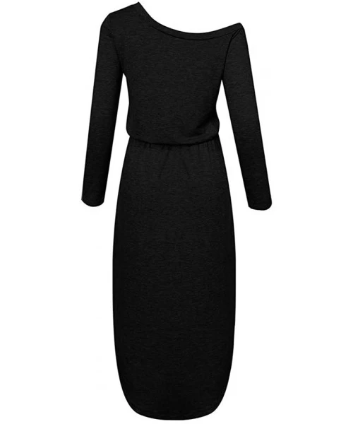 Cover-Ups Summer Casual Dresses for Women Irregular Short Sleeve Knee Length Dress Plain Tunic Dress Evening Party Dress - E-...