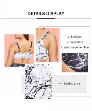 Tankinis Plus Size Tankini Swimsuits for Women with Tummy Control High Waisted Shorts Marble Print One Piece - CR18SKAQ3UX