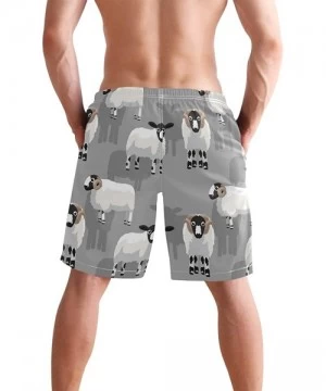 Board Shorts Mens Swim Trunks Tropical Fruit Pineapple Beach Board Shorts - Sheep - CH18NX9XRE5