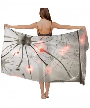 Cover-Ups Women Chiffon Scarf Sunscreen Shawl Wrap Swimsuit Cover Up Beach Sarongs - Neuron Poster - CT19C4QSWC5