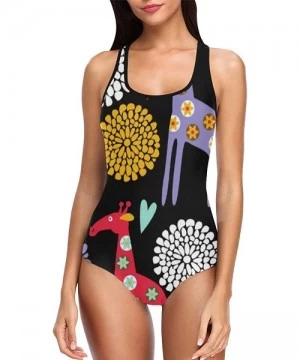 One-Pieces Unique Custom One Piece Swimsuit Swimwear Bathing Suit for Women Juniors (XS-3XL) - Multi 4 - CQ18EMWGCWS