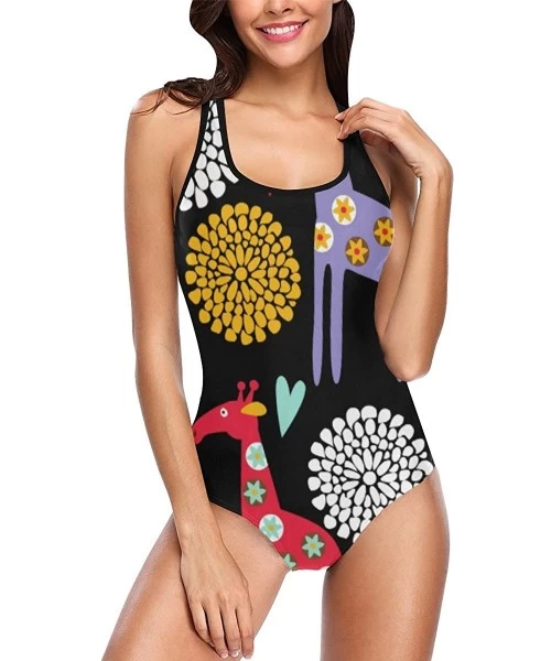 One-Pieces Unique Custom One Piece Swimsuit Swimwear Bathing Suit for Women Juniors (XS-3XL) - Multi 4 - CQ18EMWGCWS