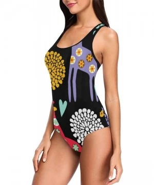 One-Pieces Unique Custom One Piece Swimsuit Swimwear Bathing Suit for Women Juniors (XS-3XL) - Multi 4 - CQ18EMWGCWS