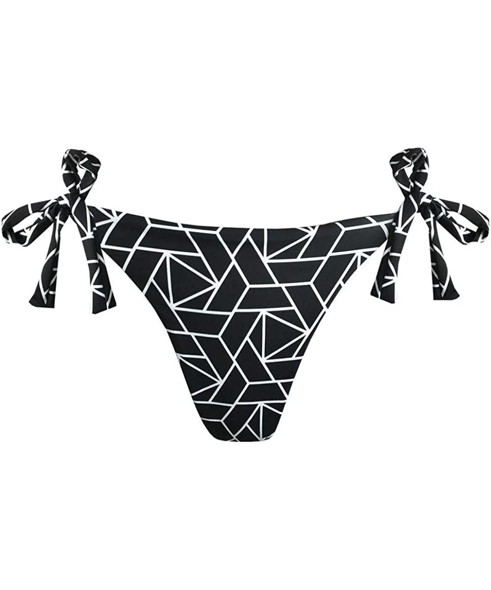 Tankinis Black Ipanema Brazilian Tie Side Scrunch Bikini Bottom - CW199K4427Q