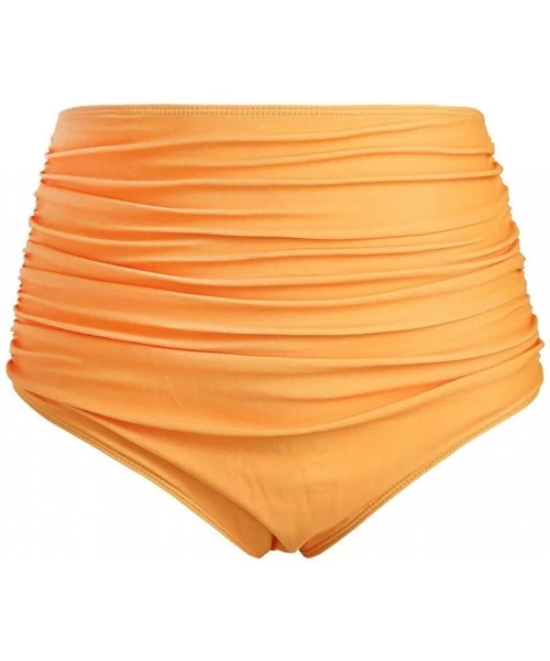 Sets Sunflower Bikini for Women High Waisted Two Pieces Bathing Suits Top Ruffled Beachwear Set - Orange - CX18S69Q4HD