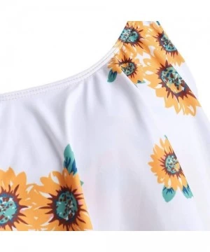 Sets Sunflower Bikini for Women High Waisted Two Pieces Bathing Suits Top Ruffled Beachwear Set - Orange - CX18S69Q4HD