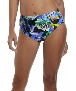 Tankinis Womens Paradise Bay Deep Gathered Swim Brief - Aqua Multi - C418G7YZQAQ