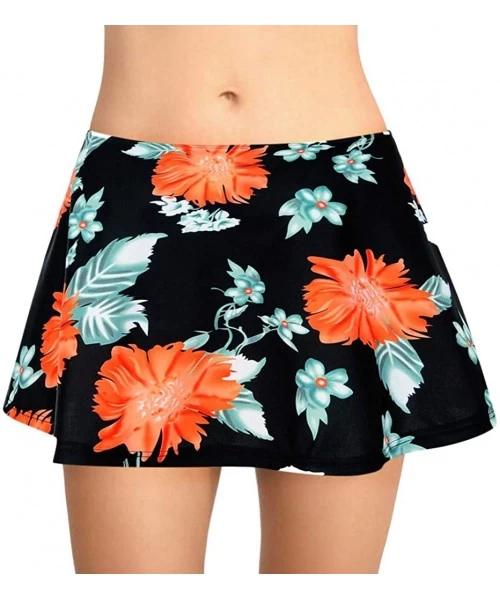 Tankinis Women Swimwear Skirts Jchen Ladies Swimming Floral Print Swim Skirt Bikini Shorts Swimwear Beach Briefs Bottoms Blac...