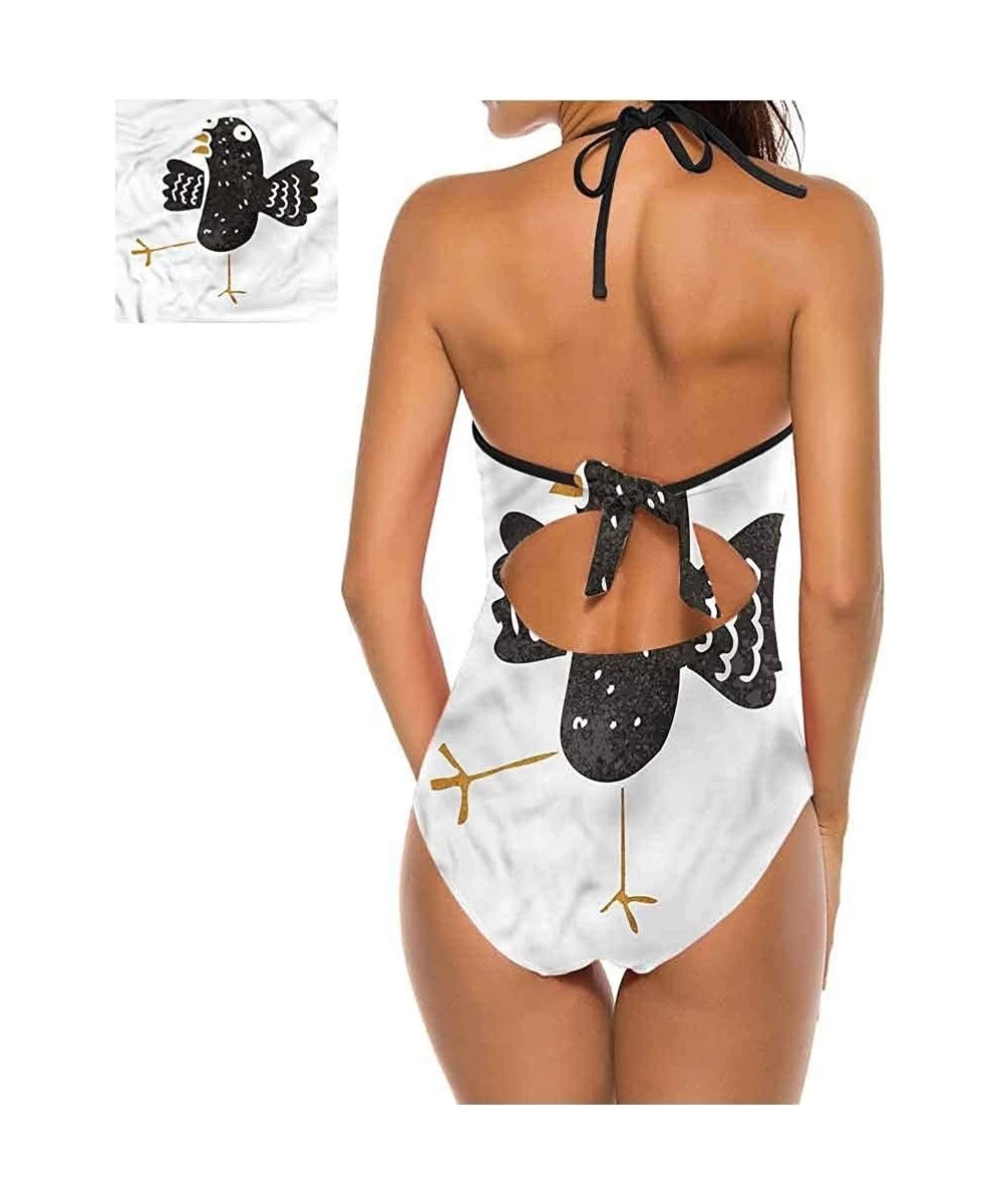 One-Pieces Women's Strappy Swimwear Princess Portrait Frame Great for Pool Party - Multi 22 - CI19C2MC0LU