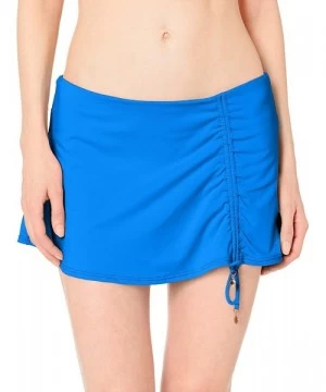 Tankinis Women's Solid Adjustable Sarong Skirted Swim Bottom - New Blue - CM18K29Z7AR