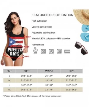 One-Pieces Women's One Piece Swimsuits Puerto Rico Flag Backless Bikini Sexy Ladies Summer Pool Swimwear Bathing Suit White -...