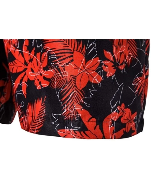 Board Shorts Men Swim Trunks Drawstring Elastic Waist Surfing Beach Board Shorts Pocket - Red - C418TCXKSU4