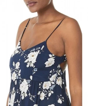 Cover-Ups Women's Strappy Backless Summer Party Maxi Dress - Navy Floral - CX199UHYXTR