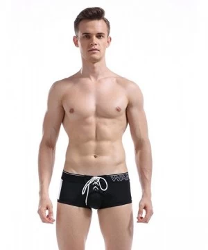 Racing Mens Swim Trunks Swimwear Short Compression Swimsuit Boxer Briefs Beachwear - Black a - CK18NI2EY38