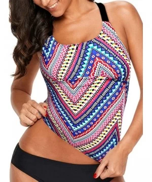 Sets Womens Striped Printed Strappy Racerback Tankini Swim Top No Bottom S - XXXL - Multicoloured - CV1962OT4R2