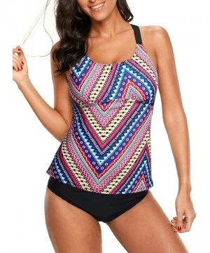 Sets Womens Striped Printed Strappy Racerback Tankini Swim Top No Bottom S - XXXL - Multicoloured - CV1962OT4R2