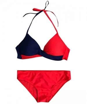 Bottoms Womens Swimsuits Bikini- Women Wrap Bikini Set Push Up High Waisted 2 Piece Swimsuits - Z03-red - CZ19CY4XWH8