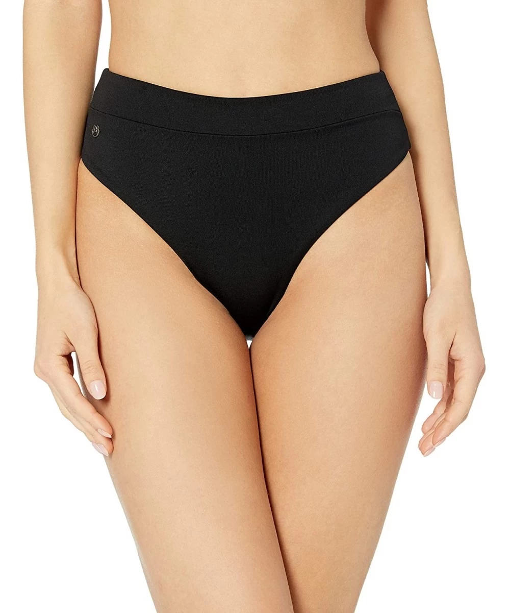 Bottoms Women's Suzy Q Reversible High Waist Bikini Bottom Swimsuit - Meteorite Black - CW18I835QQN