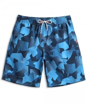 Board Shorts Mens Swim Trunks Quick Dry Beach Shorts - Bluepattern - CZ18OXYZX06