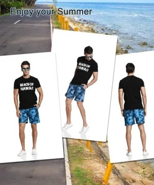 Board Shorts Mens Swim Trunks Quick Dry Beach Shorts - Bluepattern - CZ18OXYZX06