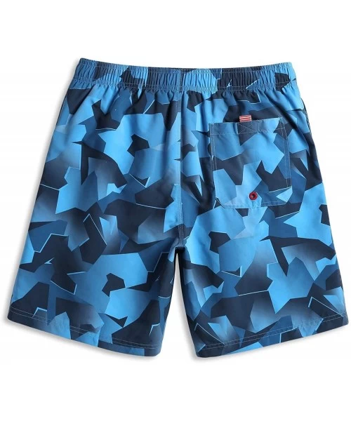 Board Shorts Mens Swim Trunks Quick Dry Beach Shorts - Bluepattern - CZ18OXYZX06