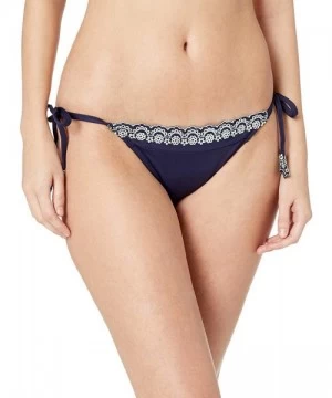 Tankinis Women's Tie Side Bikini Bottom - Apple of My Eyelet Navy - C218K2ZZ8QI